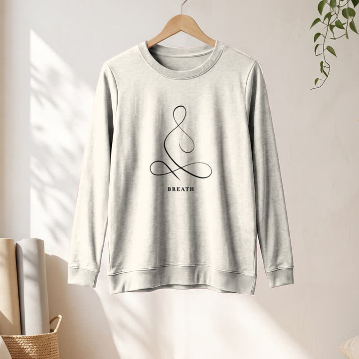 Camicia a maniche lunghe da donna Olivenorma in misto cotone con stampa artistica "Breath & Calm". - image 4