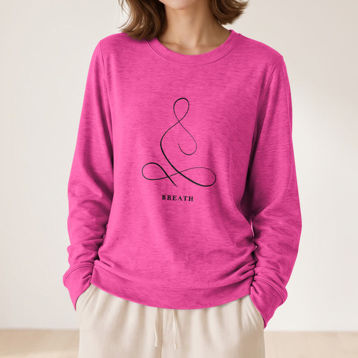 Camicia a maniche lunghe da donna Olivenorma in misto cotone con stampa artistica "Breath & Calm". - image 41