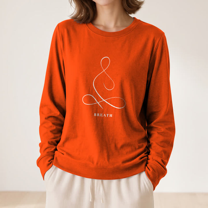Camicia a maniche lunghe da donna Olivenorma in misto cotone con stampa artistica "Breath & Calm". - image 59
