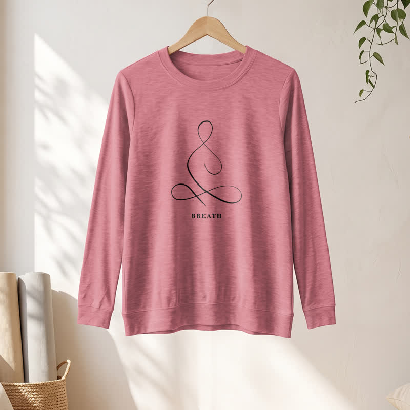 Camicia a maniche lunghe da donna Olivenorma in misto cotone con stampa artistica "Breath & Calm". - image 22