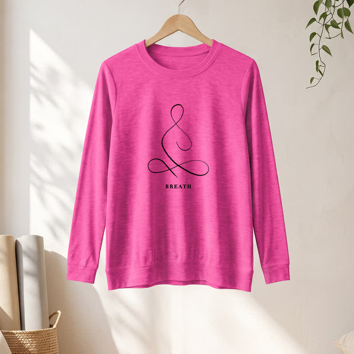 Camicia a maniche lunghe da donna Olivenorma in misto cotone con stampa artistica "Breath & Calm". - image 40