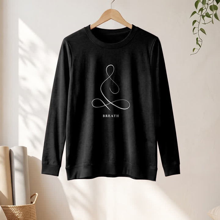 Camicia a maniche lunghe da donna Olivenorma in misto cotone con stampa artistica "Breath & Calm". - image 16
