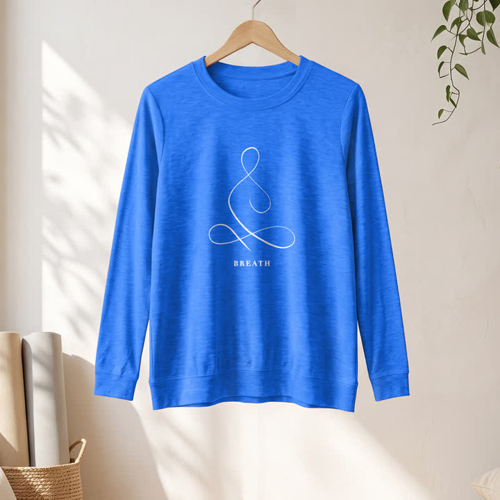Camicia a maniche lunghe da donna Olivenorma in misto cotone con stampa artistica "Breath & Calm". - image 34