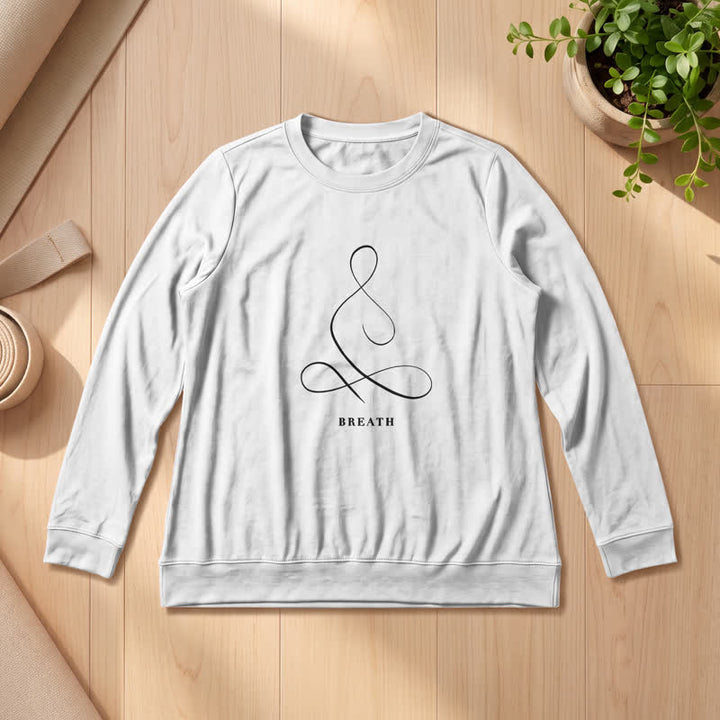 Camicia a maniche lunghe da donna Olivenorma in misto cotone con stampa artistica "Breath & Calm". - RESPIRO - Bianco - 2XL - image 9
