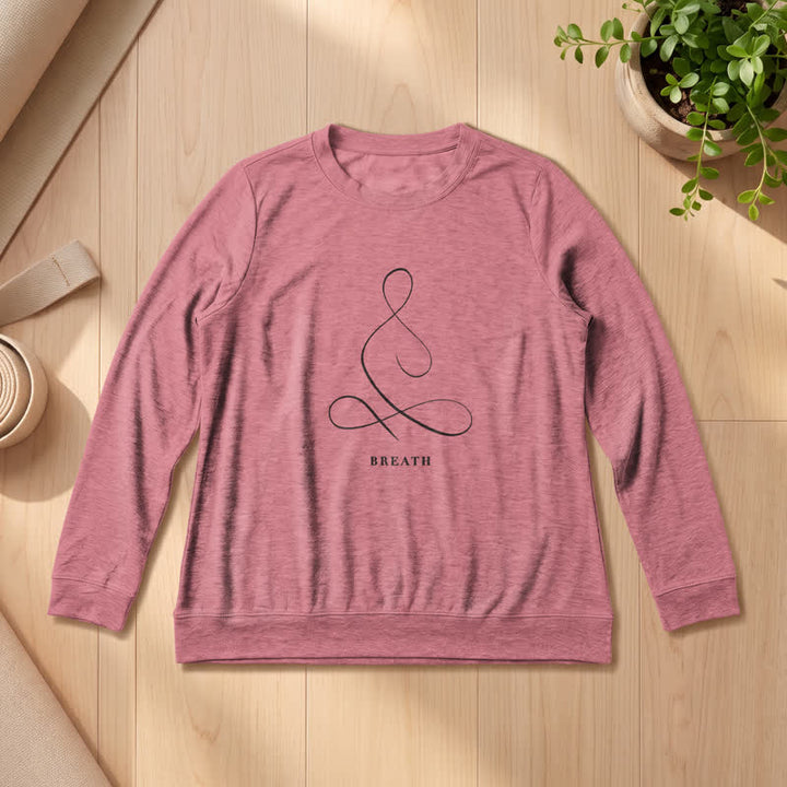 Camicia a maniche lunghe da donna Olivenorma in misto cotone con stampa artistica "Breath & Calm". - RESPIRO - Oro rosa - 2XL - image 21