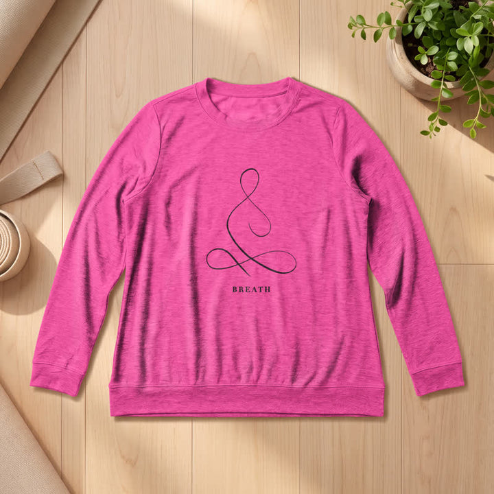 Camicia a maniche lunghe da donna Olivenorma in misto cotone con stampa artistica "Breath & Calm". - RESPIRO - Rosa - 2XL - image 39