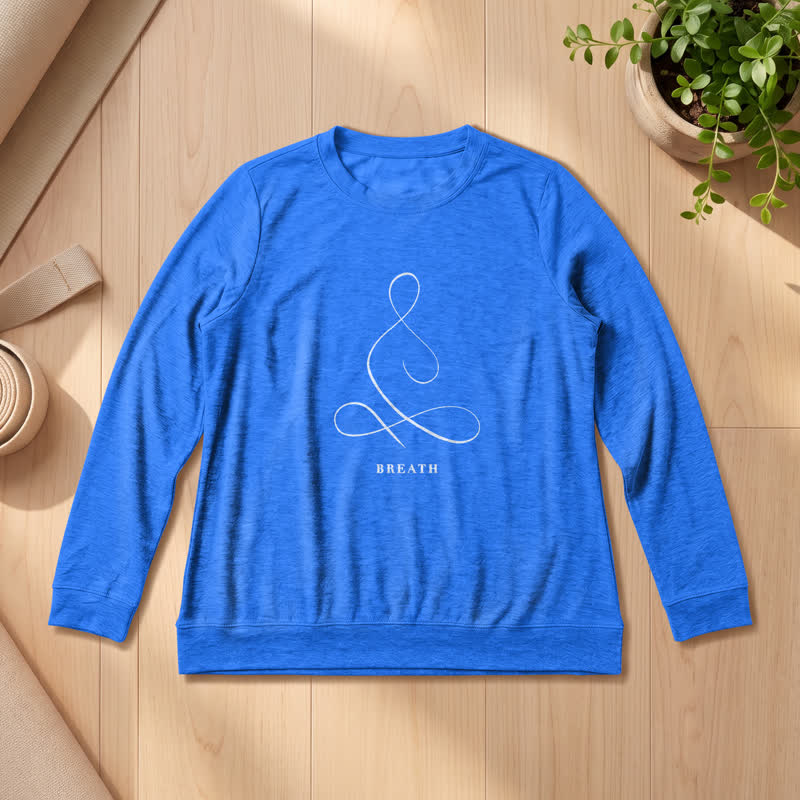 Camicia a maniche lunghe da donna Olivenorma in misto cotone con stampa artistica "Breath & Calm". - RESPIRO - Blu vintage - 2XL - image 33