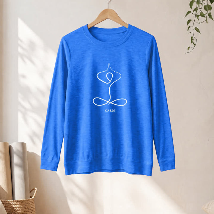 Camicia a maniche lunghe da donna Olivenorma in misto cotone con stampa artistica "Breath & Calm". - image 31
