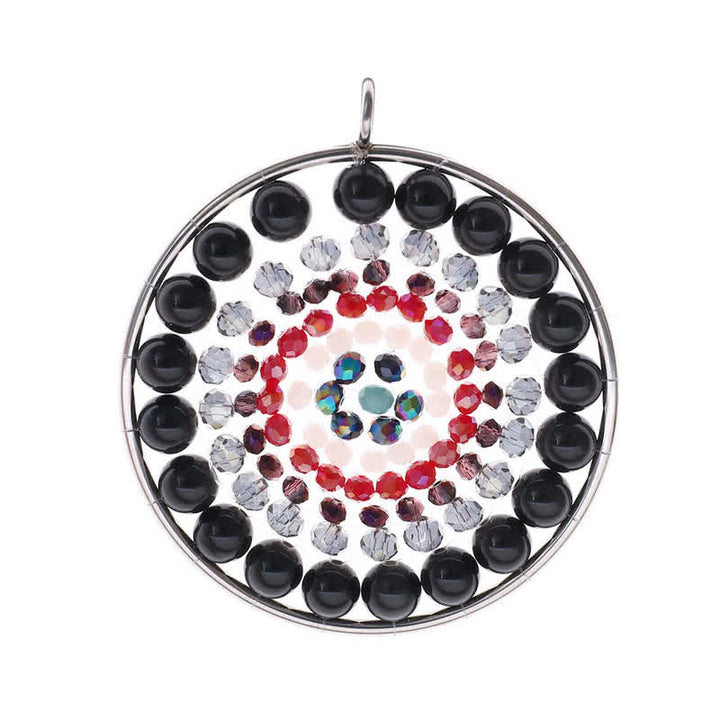 Collana di cristallo con ciondolo rotondo con fiore di datura di Olivenorma