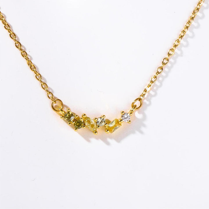 Olivenorma Collana con ciondolo in perline con pietre portafortuna multiple placcate in oro e rame