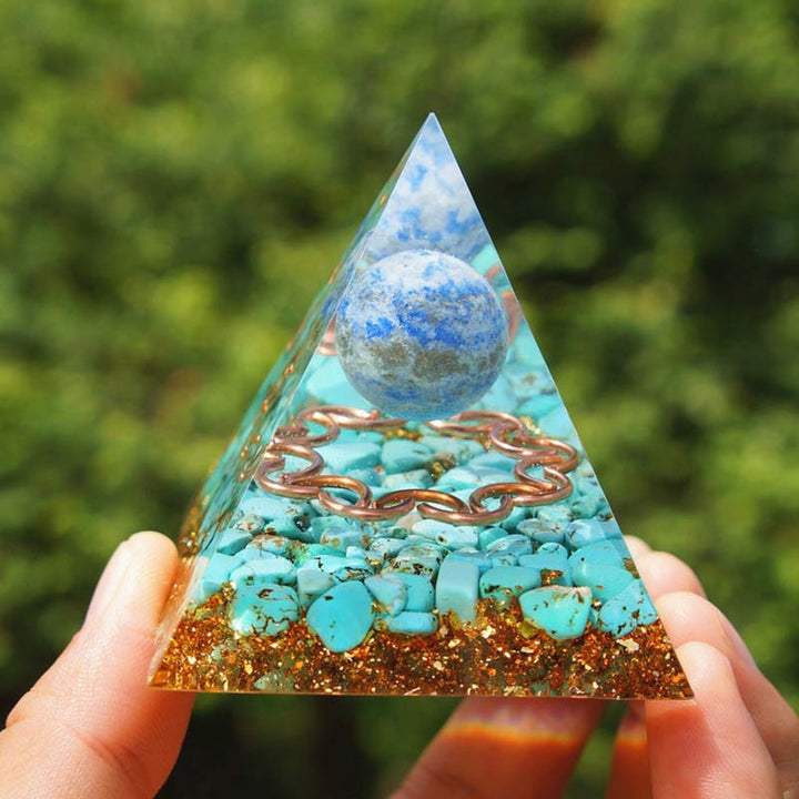 Piramide di Orgone Turchese Lapislazzuli