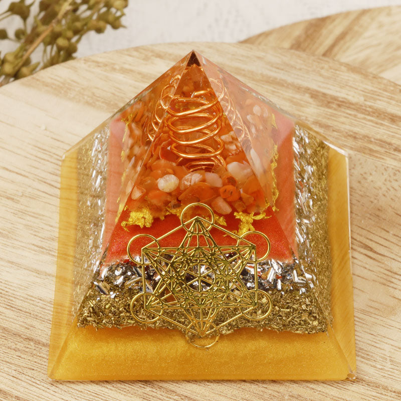 Pietra solare Olivenorma Cubo di Metatron Piramide di Orgone