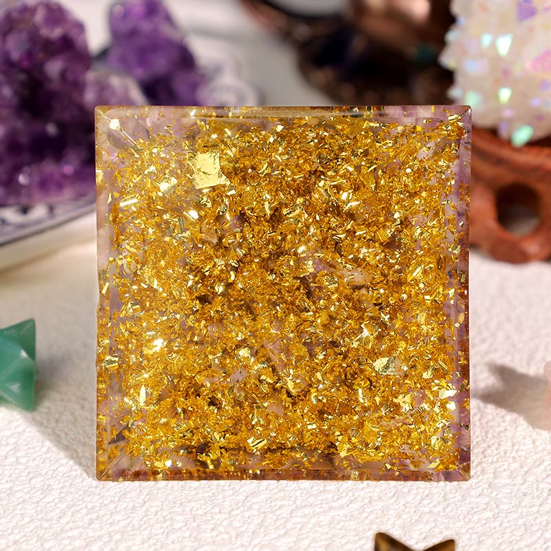 Olivenorma Quarzo Rosa Lepidolite Occhio di Horus Piramide Orgonica