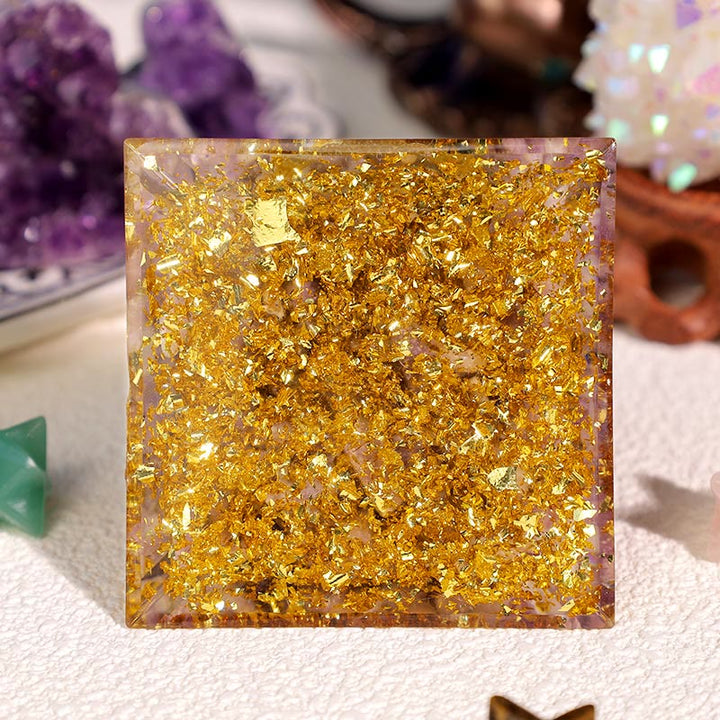 Olivenorma Quarzo Rosa Lepidolite Occhio di Horus Piramide Orgonica