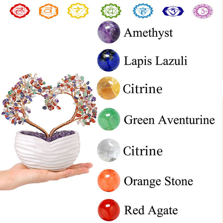 Olivenorma Chakra Pietra di cristallo naturale Albero Feng Shui