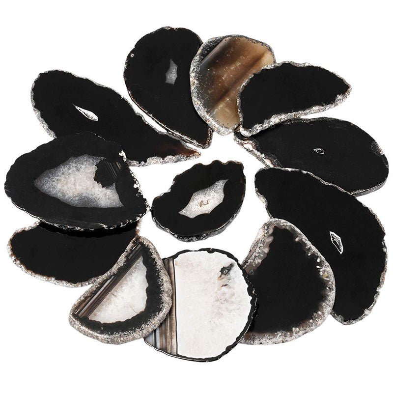 Decorazione in pietra preziosa di agata naturale affettata Olivenorma - Onice nero - image 3