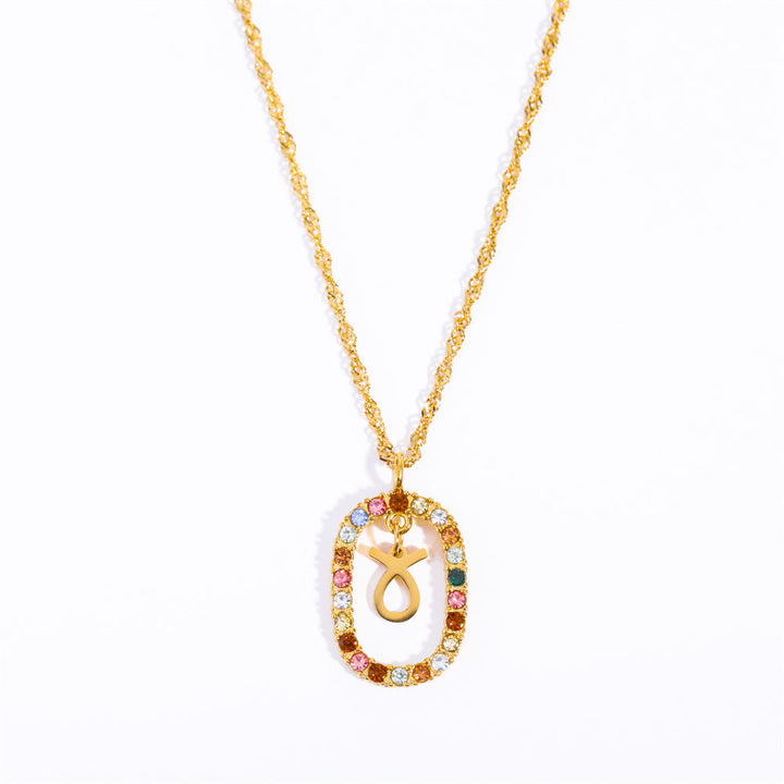 Collana Olivenorma Zircone traforato Ovale Costellazione Zodiacale
