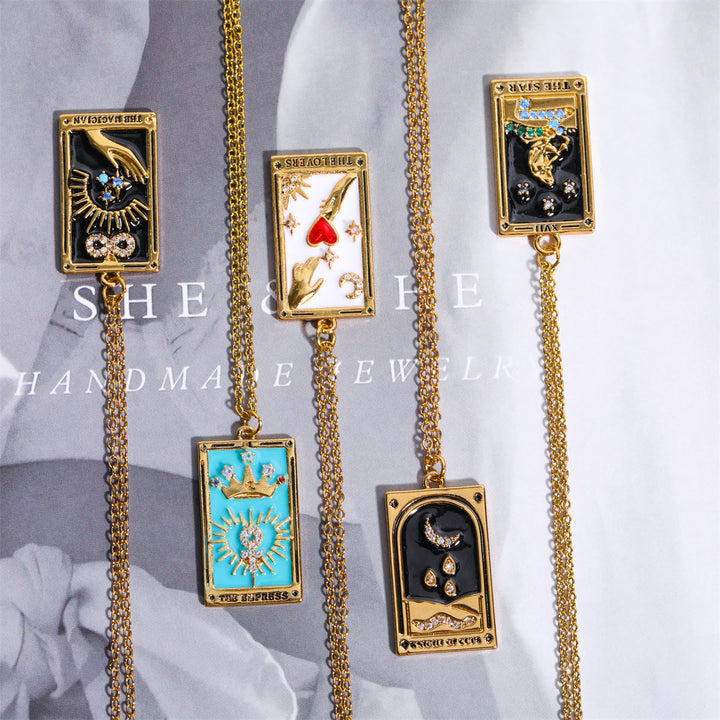 Collana Olivenorma Zircone Oro Placcato Tarocchi Olio Goccia