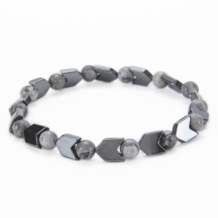 Bracciale da uomo con perline in occhio di tigre ematite e freccia Olivenorma