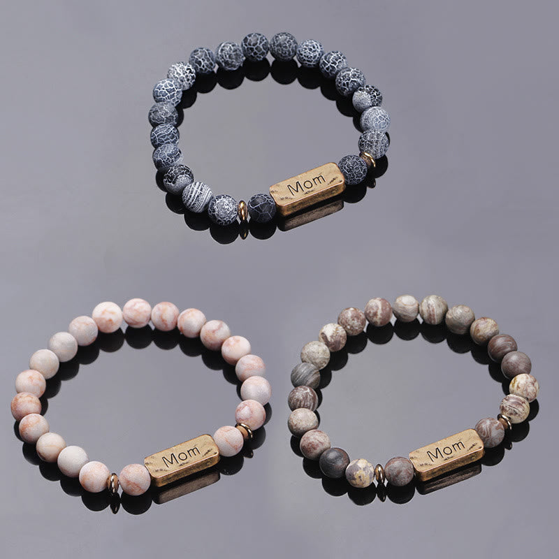 Bracciale con incisione Olivenorma Natural Gemstone Mom Patience