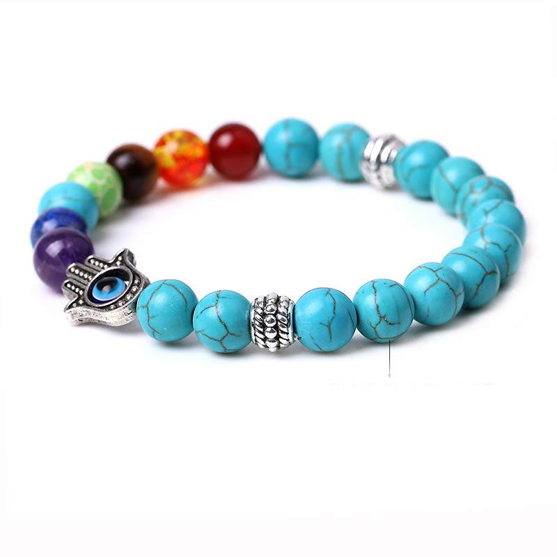 Bracciale Olivenorma Chakra naturale Hamsa e malocchio Reki