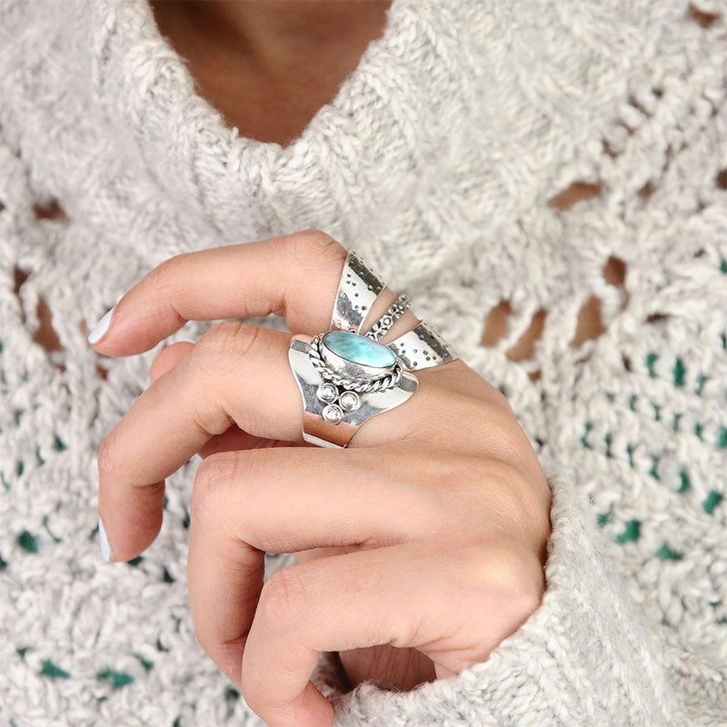 Olivenorma L'anello Larimar Boho per le donne