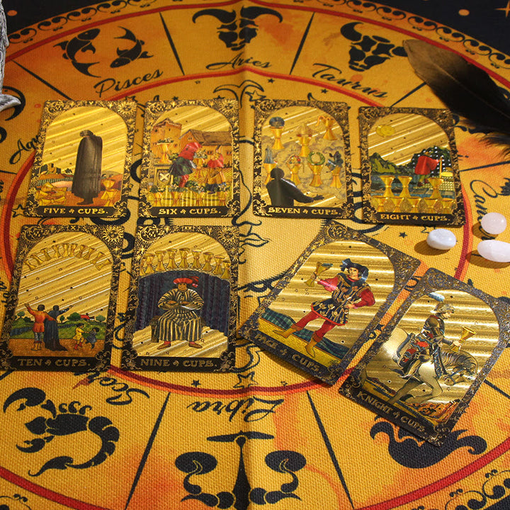 Olivenorma Black Gold Waite Foil Golden Tarot Deck Carte