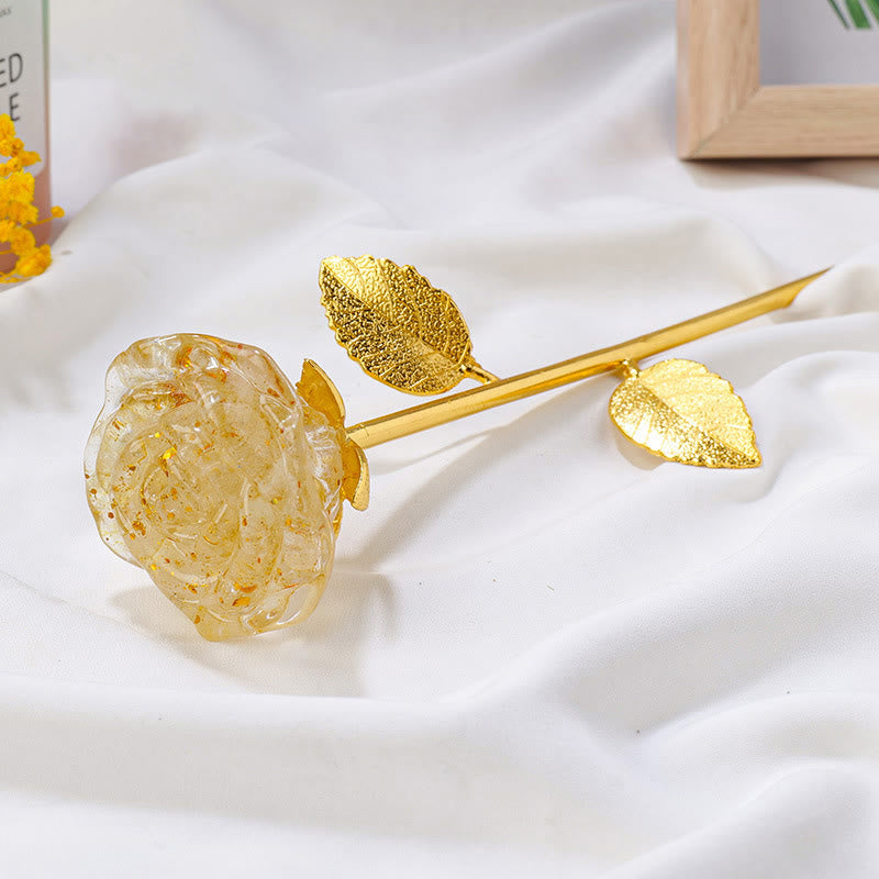 Olivenorma Crystal Rose Flower Artigianato Decorazione con pietre preziose