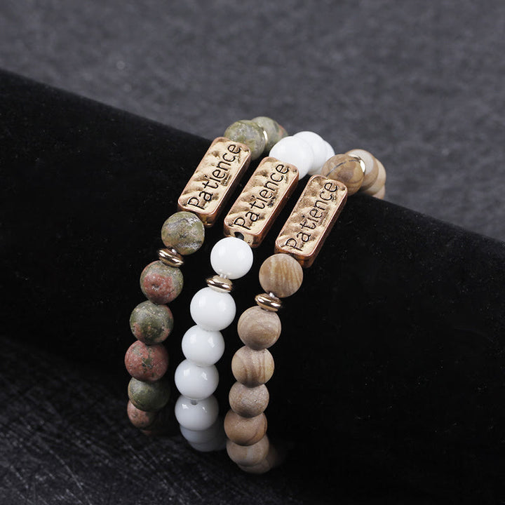 Bracciale con incisione Olivenorma Natural Gemstone Mom Patience