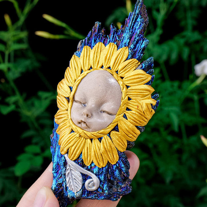 Olivenorma Aura Tormalina Kyanite Elf Crafts Decorazione con pietre preziose