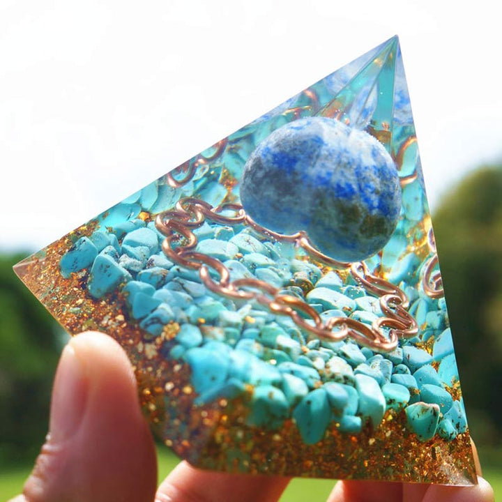 Piramide di Orgone Turchese Lapislazzuli