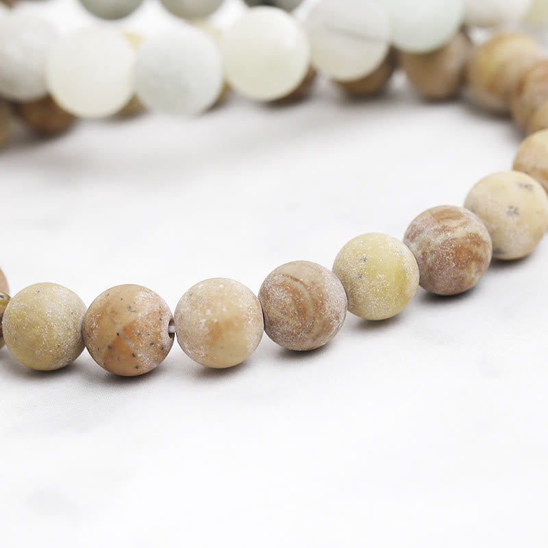 Braccialetto con incisione di amici in pietra preziosa naturale Olivenorma - image 4