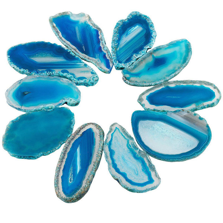 Decorazione in pietra preziosa di agata naturale affettata Olivenorma - Agata blu - image 9