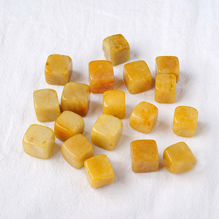 Olivenorma Agata gialla Cubo di cristallo Pietra naturale 