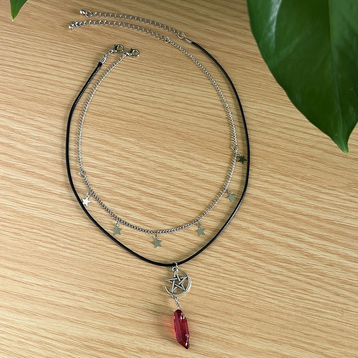 Olivenorma Collana con ciondolo con occhio maligno dell'albero della vita in pietra naturale 