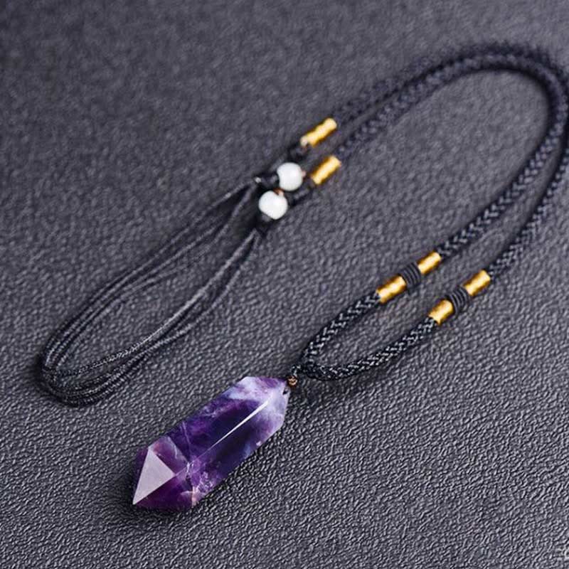 Collana curativa in cristallo naturale di ametista Olivenorma