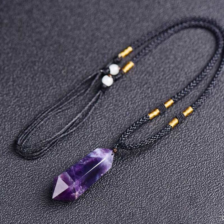 Collana curativa in cristallo naturale di ametista Olivenorma