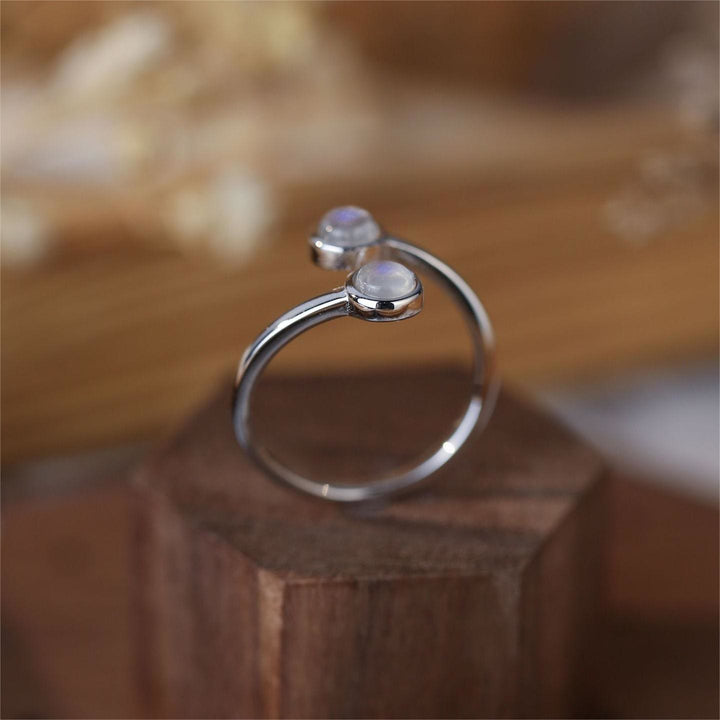 Anello aperto regolabile Olivenorma Moonstone S925 