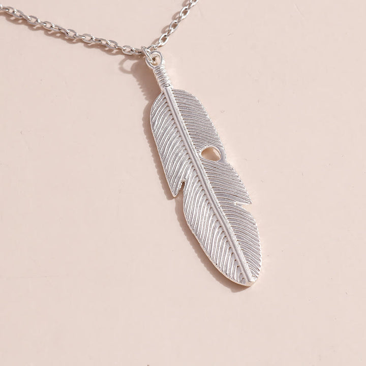 Collana a tre strati con ciondolo a foglia turchese Olivenorma
