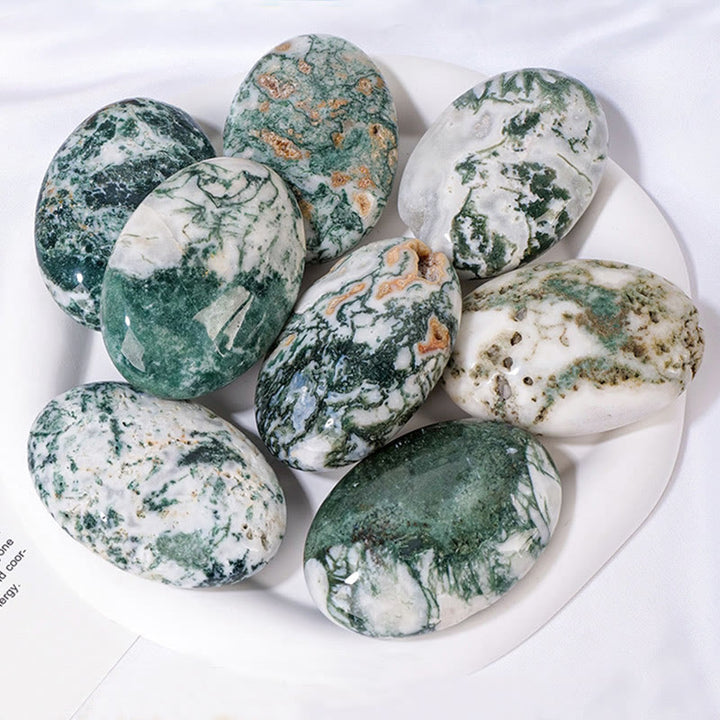 Olivenorma Moss Agate Hot Compress Beauty Massage Pietra naturale