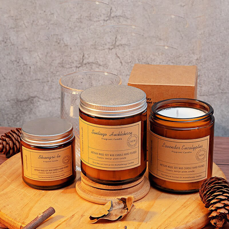 Candela profumata senza fumo Olivenorma in tazze di vetro per la casa