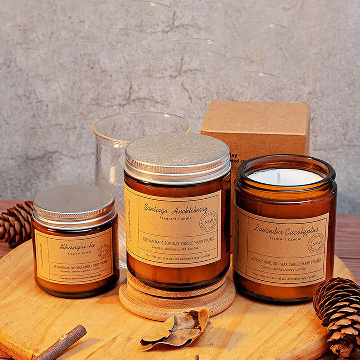 Candela profumata senza fumo Olivenorma in tazze di vetro per la casa