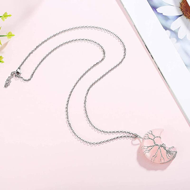 Collana con luna in cristallo naturale Olivenorma