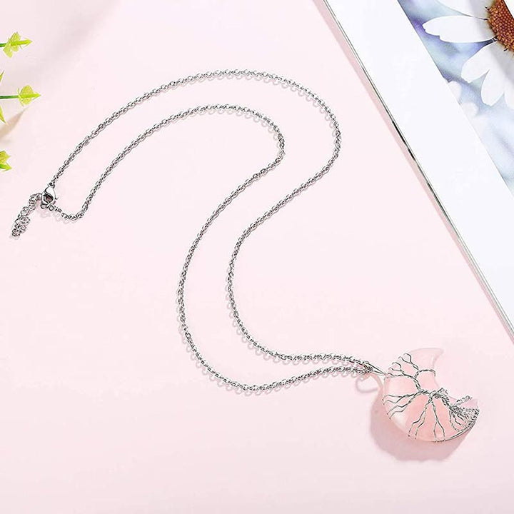 Collana con luna in cristallo naturale Olivenorma