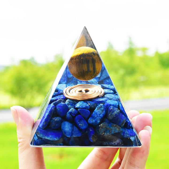 Olivenorma Lapislazzuli Occhio di Tigre Orgone Piramide