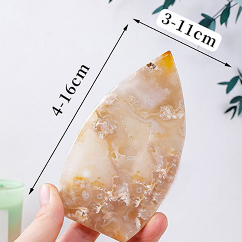 Ornamenti a forma di fiamma in cristallo naturale Olivenorma, decorazione con pietre preziose