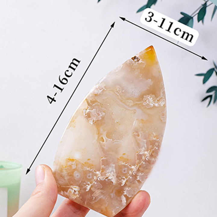 Ornamenti a forma di fiamma in cristallo naturale Olivenorma, decorazione con pietre preziose