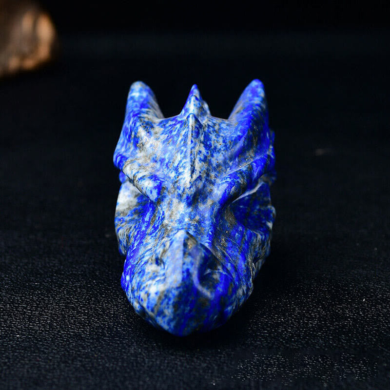 Olivenorma Decorazione con pietra preziosa a forma di teschio con testa di drago da 3,2 pollici