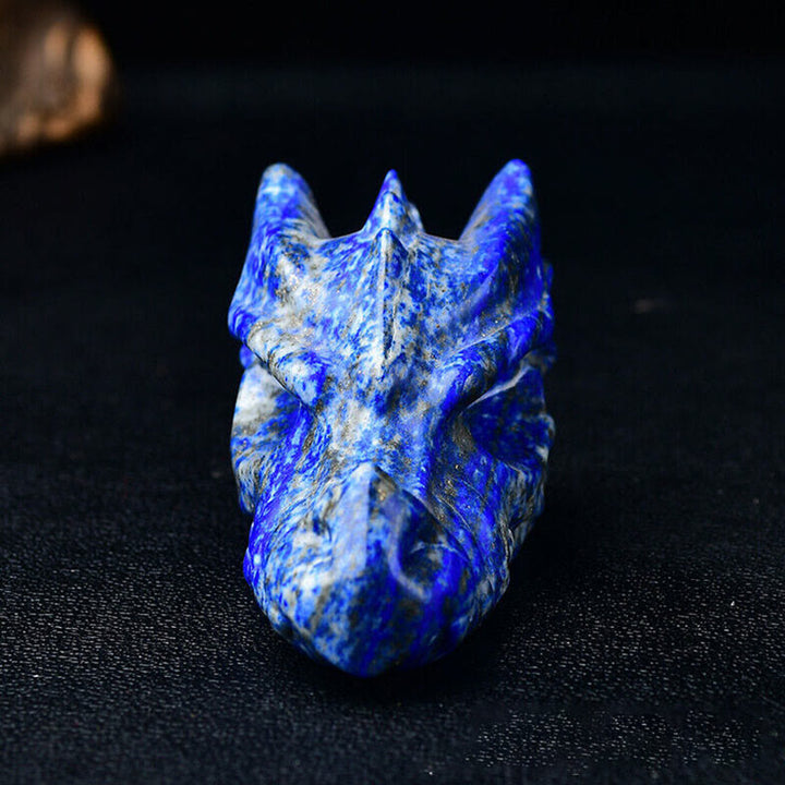 Olivenorma Decorazione con pietra preziosa a forma di teschio con testa di drago da 3,2 pollici
