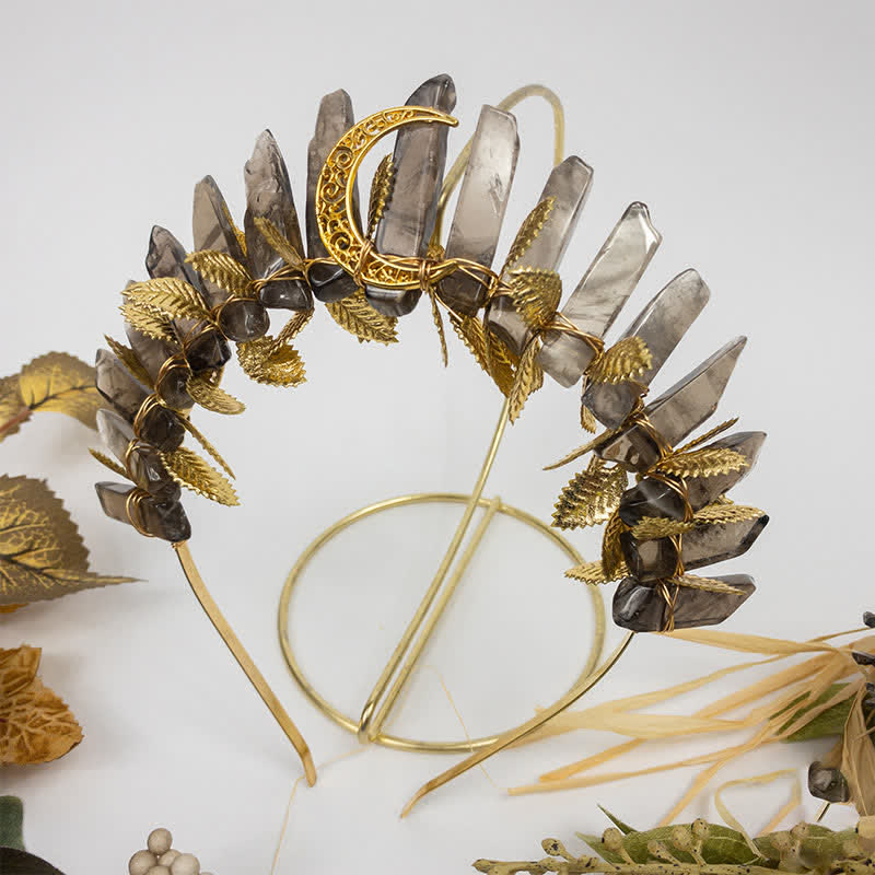 Corona di cristallo della strega di quarzo fumé Olivenorma